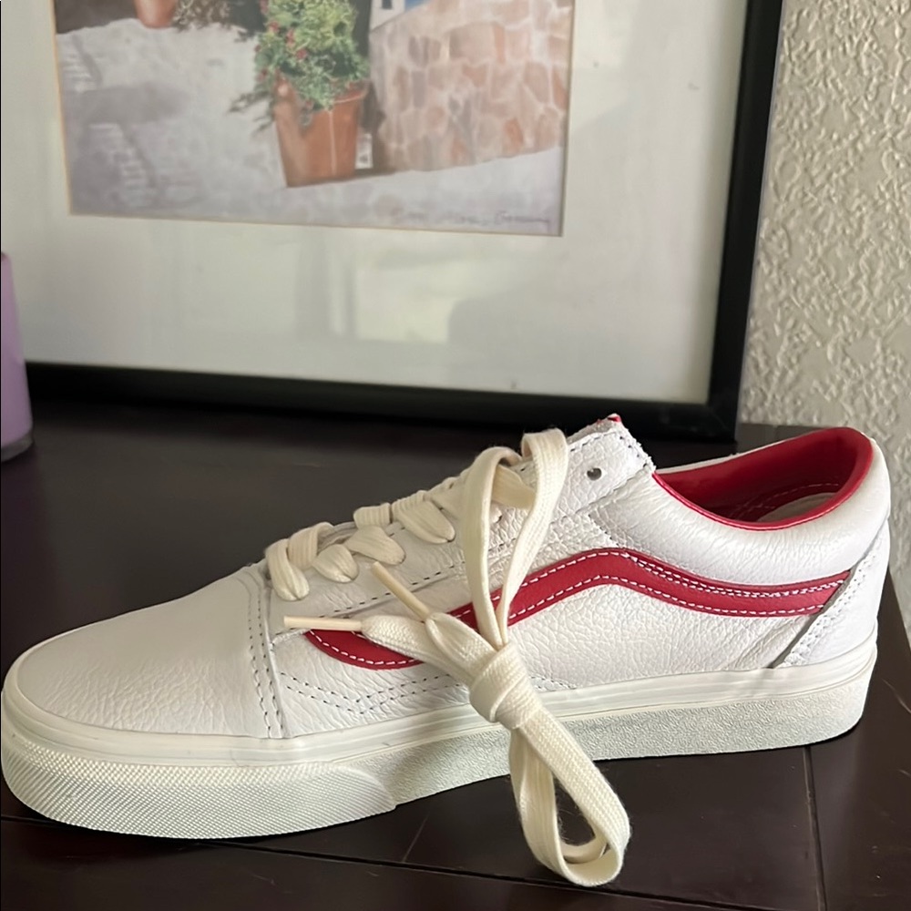 Vans Red and White Old Skool Shoes